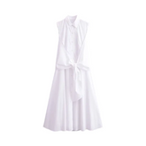 White A-Line Mid-Length Slim Dress