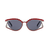 Rhinestones Cutout Frame Sunglasses