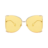 Pearl Temple Tips Square Sunglasses