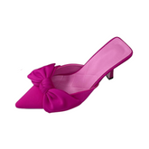 Butterfly Knot Pointed Toe Mules