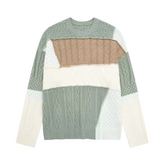 Patchwork Cable Knit Sweater