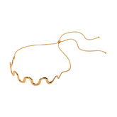 Wavy Gold Plated Pull Necklace