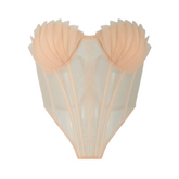 Shell Strapless Tie-Up Corset