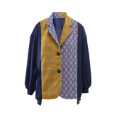 Combination Plaid Lattice Spliced Jacket