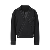 Contrast Topstitch Loose Jacket
