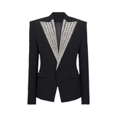 Pre Order: Bejeweled Peak Lapel Evening Blazer