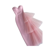 Side Ruffles Tulle Tube Dress
