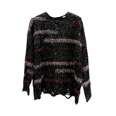 Glitzy Distressed Knitted Sweater