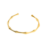 Pre Order: Bamboo Gold Plated Open Bracelet