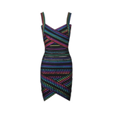 Iridescent Cross-Strap Mini Dress