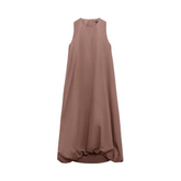 Sleeveless Ruched Hem Mid-Calf Dress