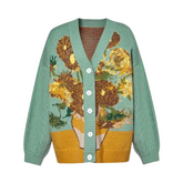 Van Gogh Art Knit Cardigan