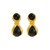 Pre Order: Black Gem Twist Drop Earrings