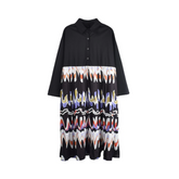 Multicolor Waves Loose Shirt Dress