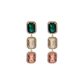 Geometric Gemstones Dangle Earrings