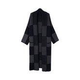 Monochrome Checkered Thick Coat