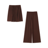 Tube Top+Pants Pleated Set