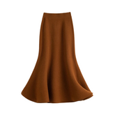 Solid Nudes Mid-Calf Skirt
