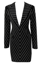 Stripe Hot Diamond Slim Fit Suit Dress