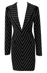 Stripe Hot Diamond Slim Fit Suit Dress