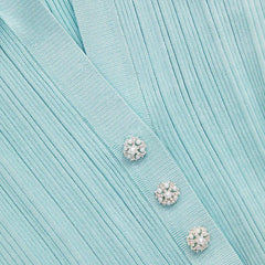 Green Long Sleeve Lapel Knit Dress