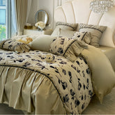 French retro 180-count pure cotton long-staple cotton four-piece bedding set princess quilt cover bed sheet light luxury