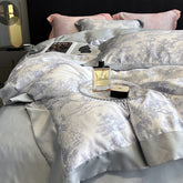 High-end 100s Tencel four-piece set ice silk summer silky ins style quilt cover light luxury bed sheet 1.8m bed sheet