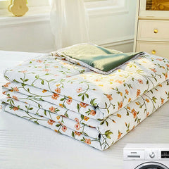 Flowers Soft Skin Friendly Summer Blanket Lace Super Soft Comfortable Quilted Quilt Thin Machine Wash Single Double Bed Quilts