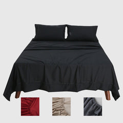 Luxury Brushed Inlay Cord Fitted Summer Sheet Mattress Cover Pillowcase Bedding Queen King Size Four Piece for Home Decor