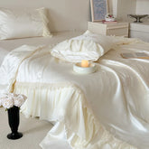 Queen Size Silky Quilt Summer Thin Comforter Embroidered Duvet Blanket Skin-friendly Bedspread edredones (Pillowcase Need Order)