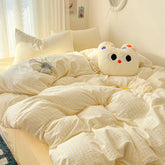 New Stripe Double-Layer Yarn Quilt Cover Bed Flat sheet Pillowcase Full Queen Bed Linen Adult Kids Duvet Covers No Filling