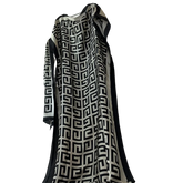 Stylish Loose Kaftan Dress with Scarf - WINI