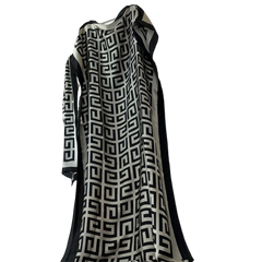 Stylish Loose Kaftan Dress with Scarf - WINI