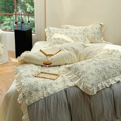 High Quality Bedding Set Type A Washed Cotton Butterfly Bed Sheets And Fitted Sheet Ancient Rhyme Butterfly Sound Duvet Cover