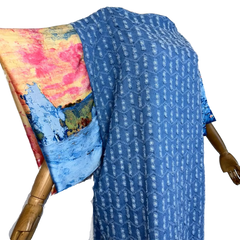 Chic Ruffled Denim Kaftan Dress - WINI