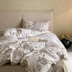 Egyptian Cotton Underwear Bedding Sets Linens Queen King Ru Size Print Sheet Pillowcase Blanket Cover Set