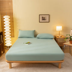 Fitted Sheet Queen Size Bedspread With Elastic Band Bed Sheet Solid Color Mattress Cover High Quality Fit Sheet