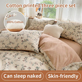 100% Cotton,133x72 Fabric,Twill Pastoral Floral Vintage Bedding Set,Duvet Cover 200x200 With Flowers,No Bed Sheet
