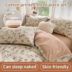 100% Cotton,133x72 Fabric,Twill Pastoral Floral Vintage Bedding Set,Duvet Cover 200x200 With Flowers,No Bed Sheet