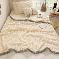 Winter Blanket Thickened Warm Fluffy Wool Leisure Blanket Home Thick Soft Bed Cover Knee for Office Sofa Coral Fleece Bedding