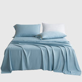 Summer Luxury Solid Color Summer Fitted Sheet Set Mattress Cover Pillowcase Flat Bedding Queen King Size for Home Decor