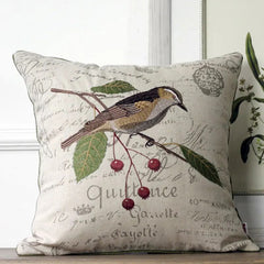 45x45cm Throw Pillows Cotton Linen Flower Embroidery Pillowcase Cover Sofa Car Cushion with Core Home Decor for Living Room