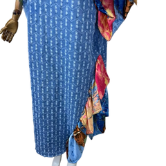 Chic Ruffled Denim Kaftan Dress - WINI