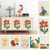 Kitchen Cabinet Curtains Printed Short Curtain Hanging Half-curtain with Tassels Dustproof Wardrobe Cover for Home Decor