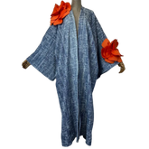 Chic Denim 3D flower Maxi Cardigan - WINI