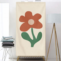 Kitchen Cabinet Curtains Printed Short Curtain Hanging Half-curtain with Tassels Dustproof Wardrobe Cover for Home Decor