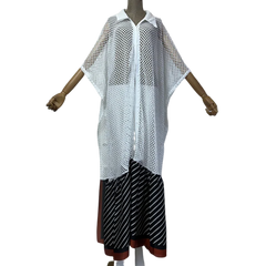 Chic Net Loose Cover Up Dress - WINI