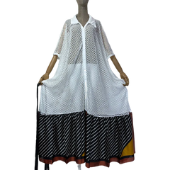 Chic Net Loose Cover Up Dress - WINI