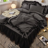 Arctic Velvet Pastoral Lace Solid Color Four-Piece Pillowcase Bed Sheet Quilt Cover Quilt Cover 200*230cm Bed Sheet Set