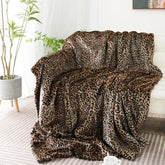 Faux Fur Throw Blanket Luxury Fluffy Leopard Blankets for Home Couch Sofa Fuzzy Plush Animal Coat Color Throws for Decoration